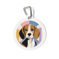 Beagle Faceted Geometric Personalized Dog ID Tag
