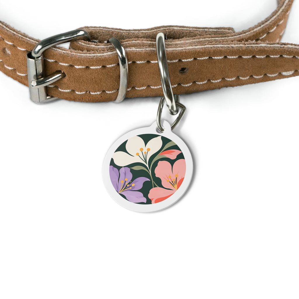 Pippa Midnight Botanical Blossom Dog ID Tag