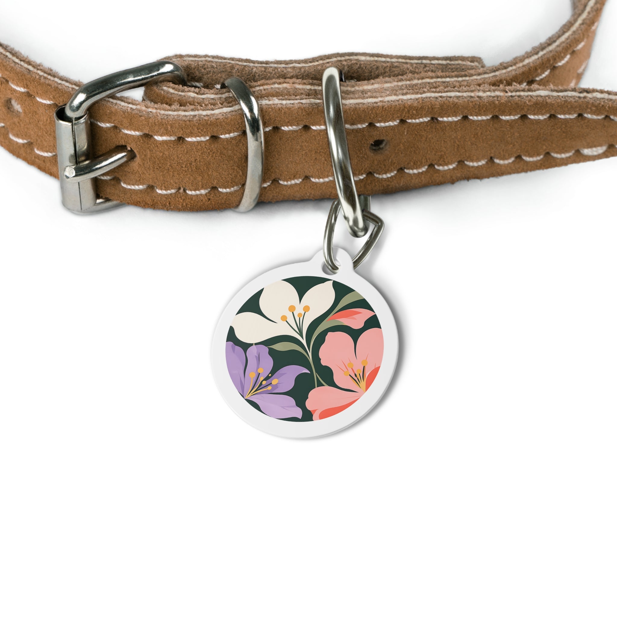 Pippa Midnight Botanical Blossom Dog ID Tag
