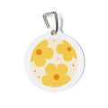 Chapa de identificación personalizada para perro con patrón floral retro de flor Mod Sunshine