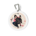 French Bulldog Joyful Modern Retro Personalized Dog ID Tag