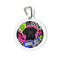 Labrador Retriever Neon Graffiti Black Personalized Dog ID Tag