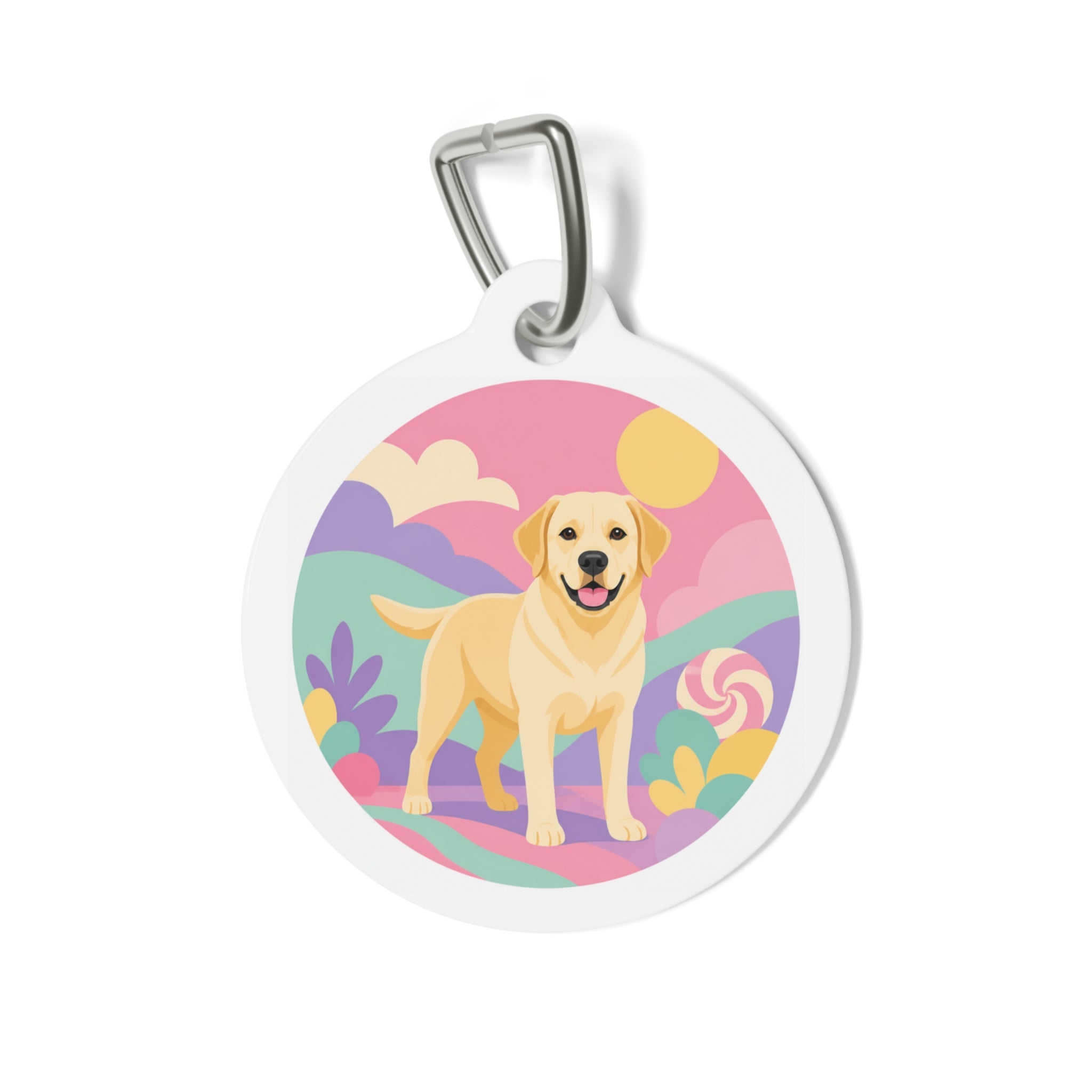 Labrador Retriever Pastel Candyland Personalized Dog ID Tag
