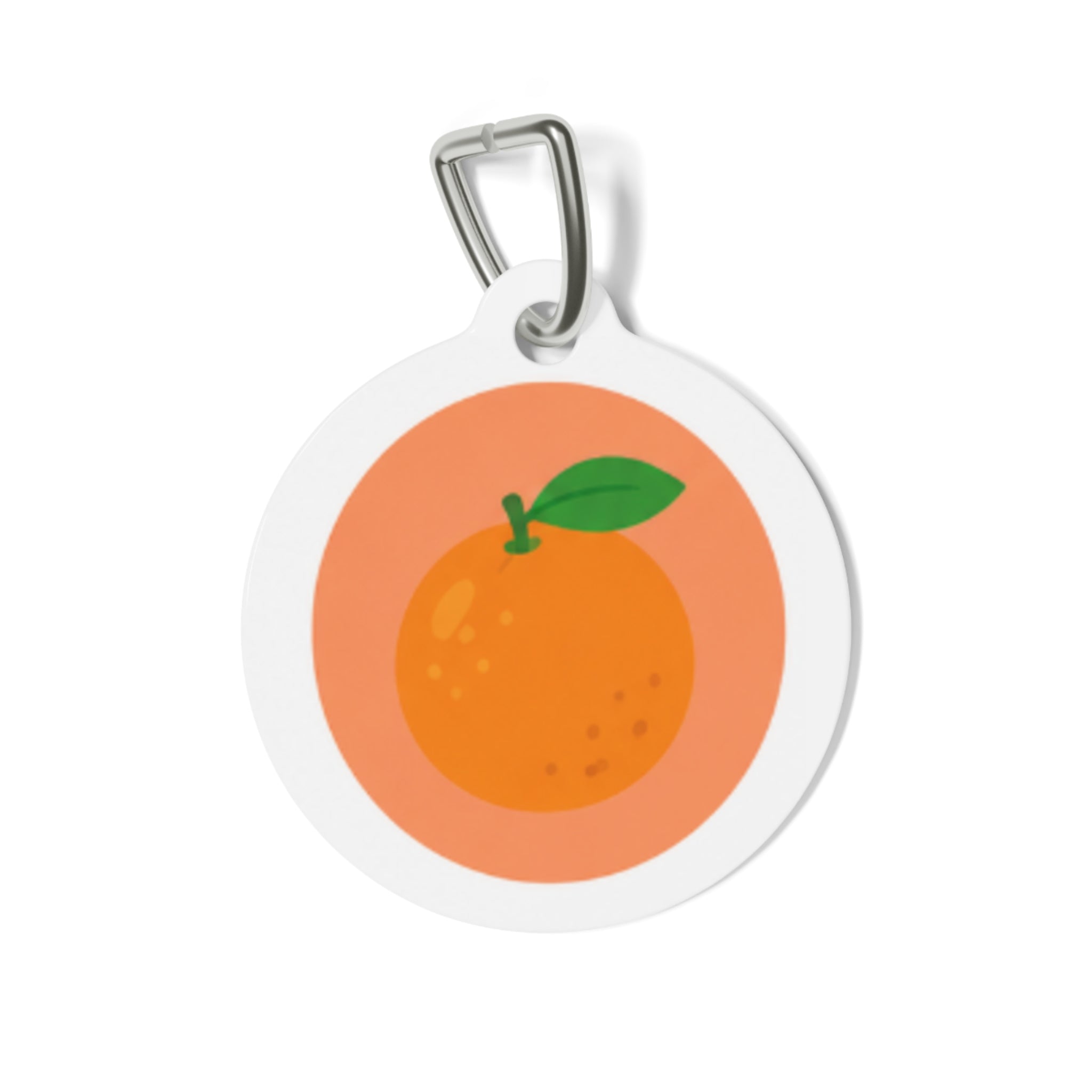 Citrus Orange Cheerful Fruit Pattern Personalized Dog ID Tag