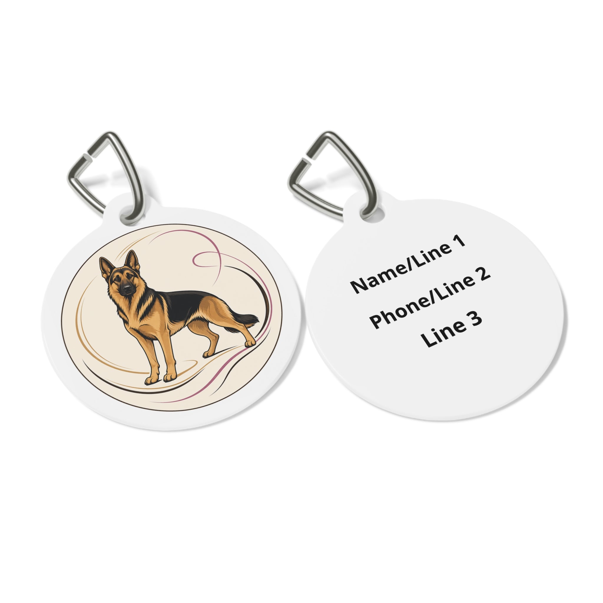German Shepherd Elegant Contour Personalized Dog ID Tag