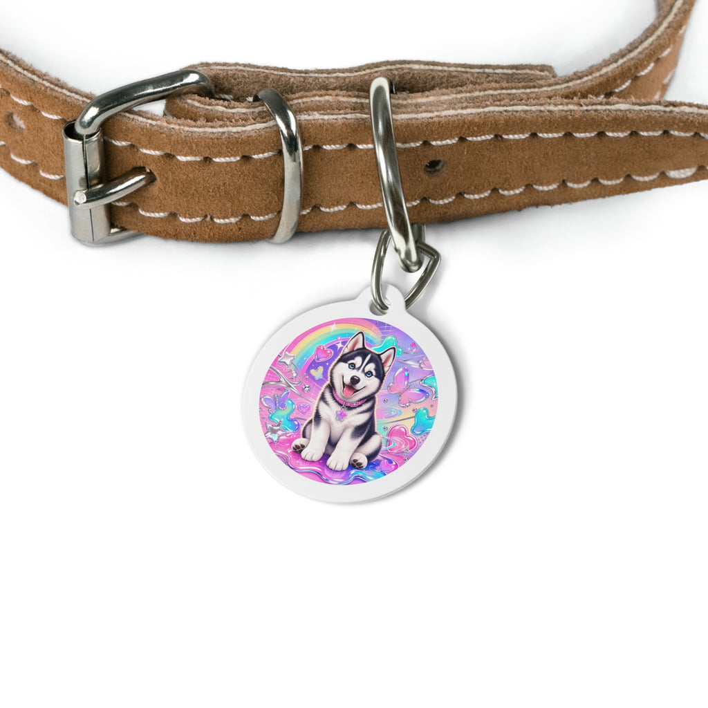 Siberian Husky Candy Dream Personalized Dog ID Tag