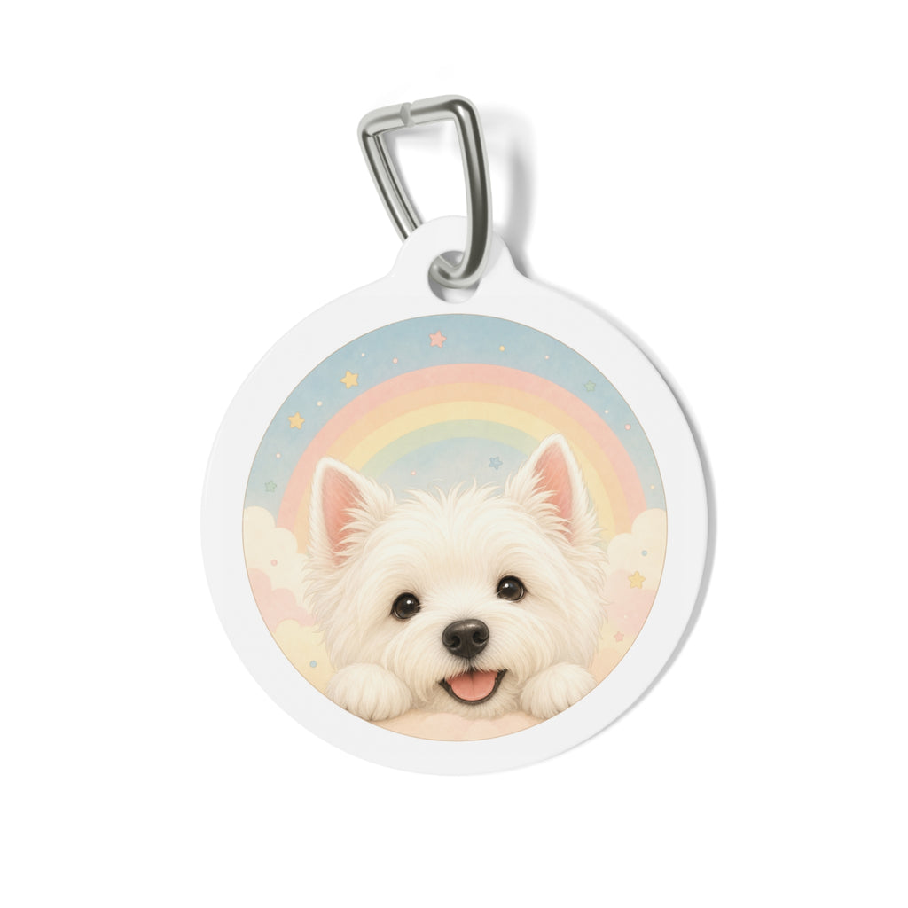 West Highland White Terrier Rainbow Dream Personalized Dog ID Tag