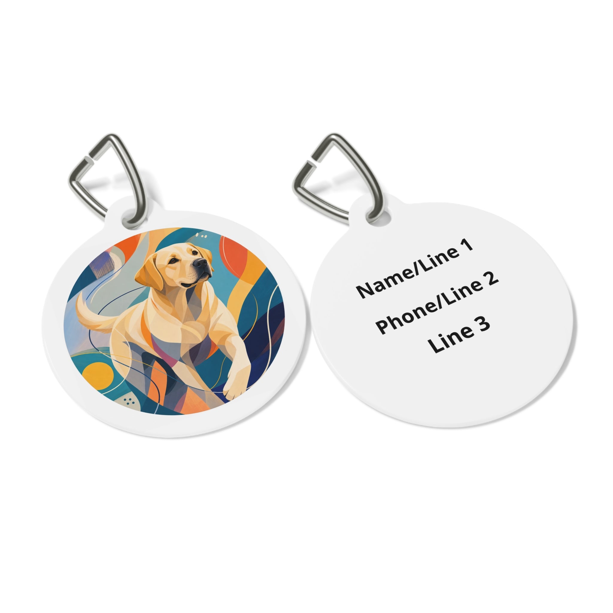 Labrador Retriever Flowing Motion Personalized Dog ID Tag