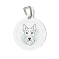 Chapa de identificación personalizada para perro con diseño minimalista de Scottish Terrier