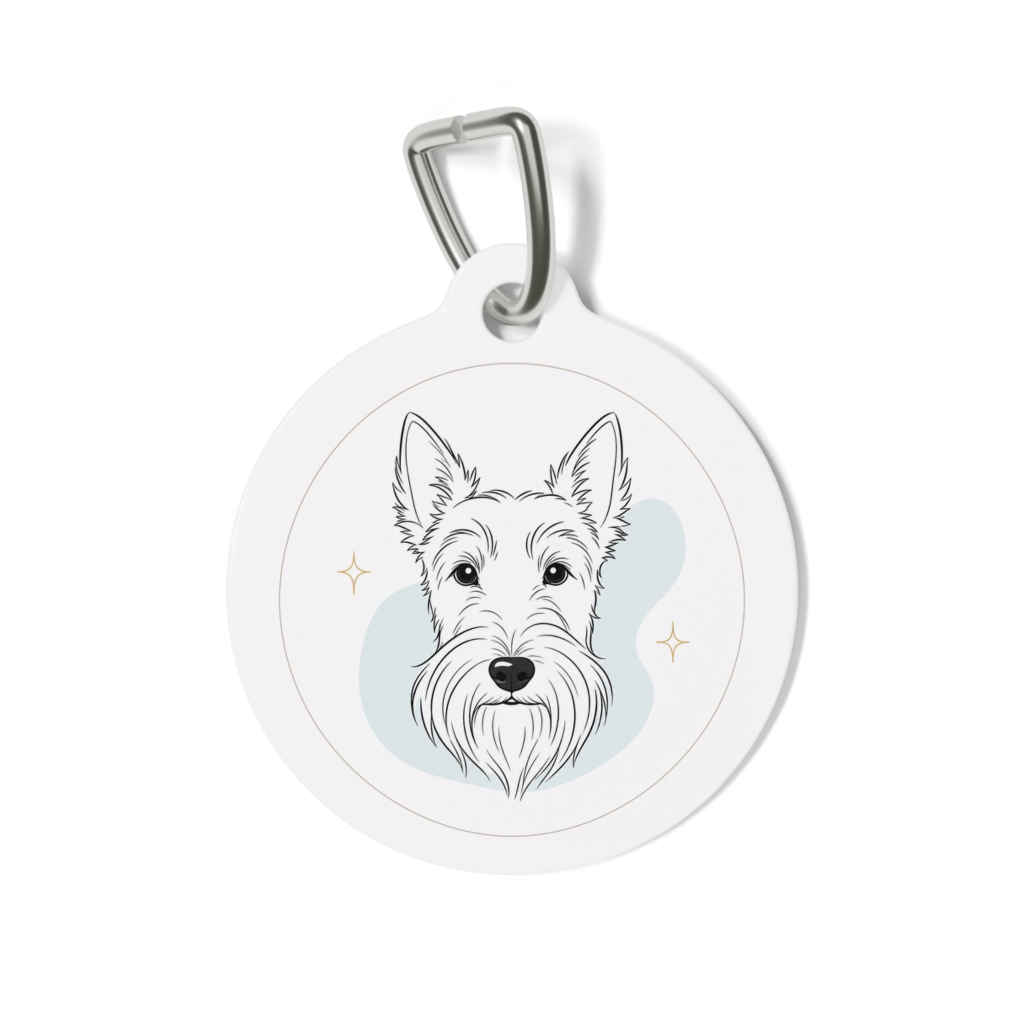 Scottish Terrier Minimal Line Art Personalized Dog ID Tag