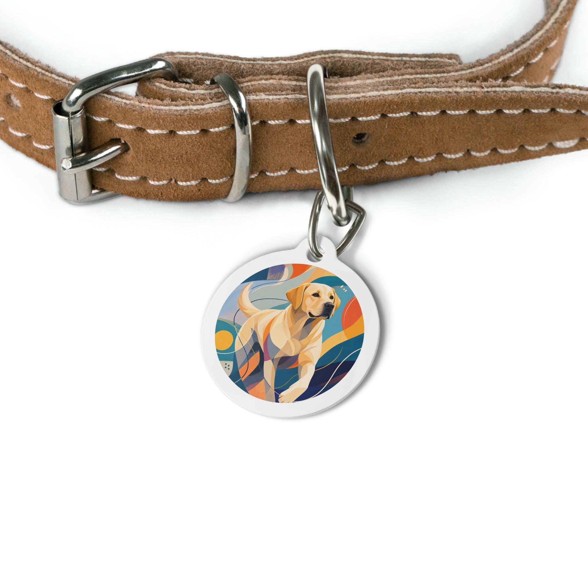 Labrador Retriever Flowing Motion Personalized Dog ID Tag