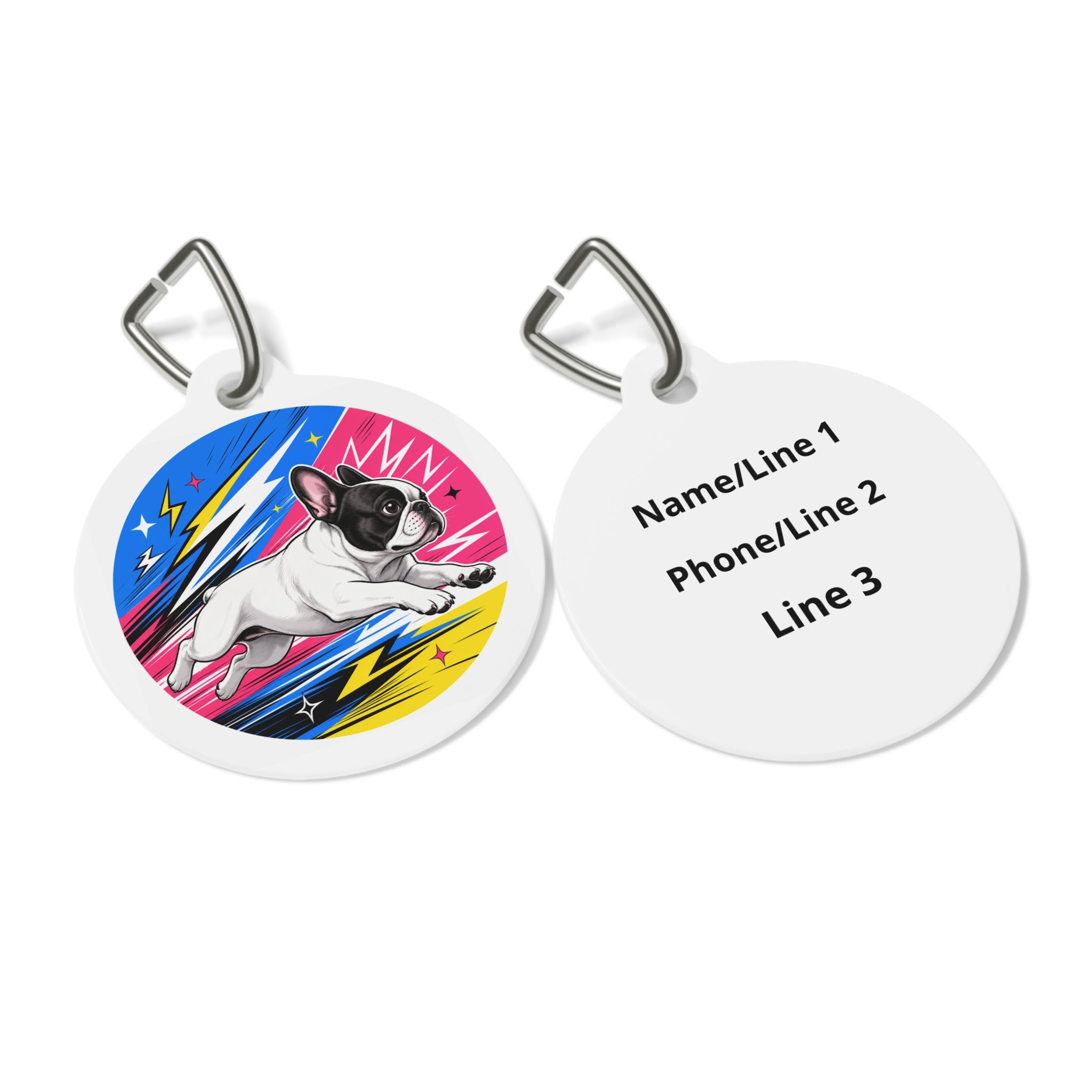 French Bulldog Pop Art Personalized Dog ID Tag