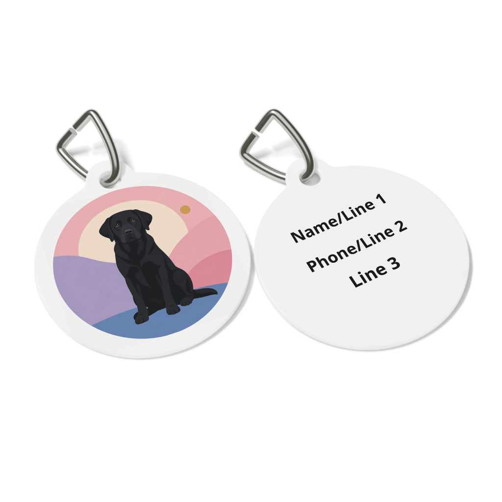 Labrador Retriever Soft Sunset Black Personalized Dog ID Tag