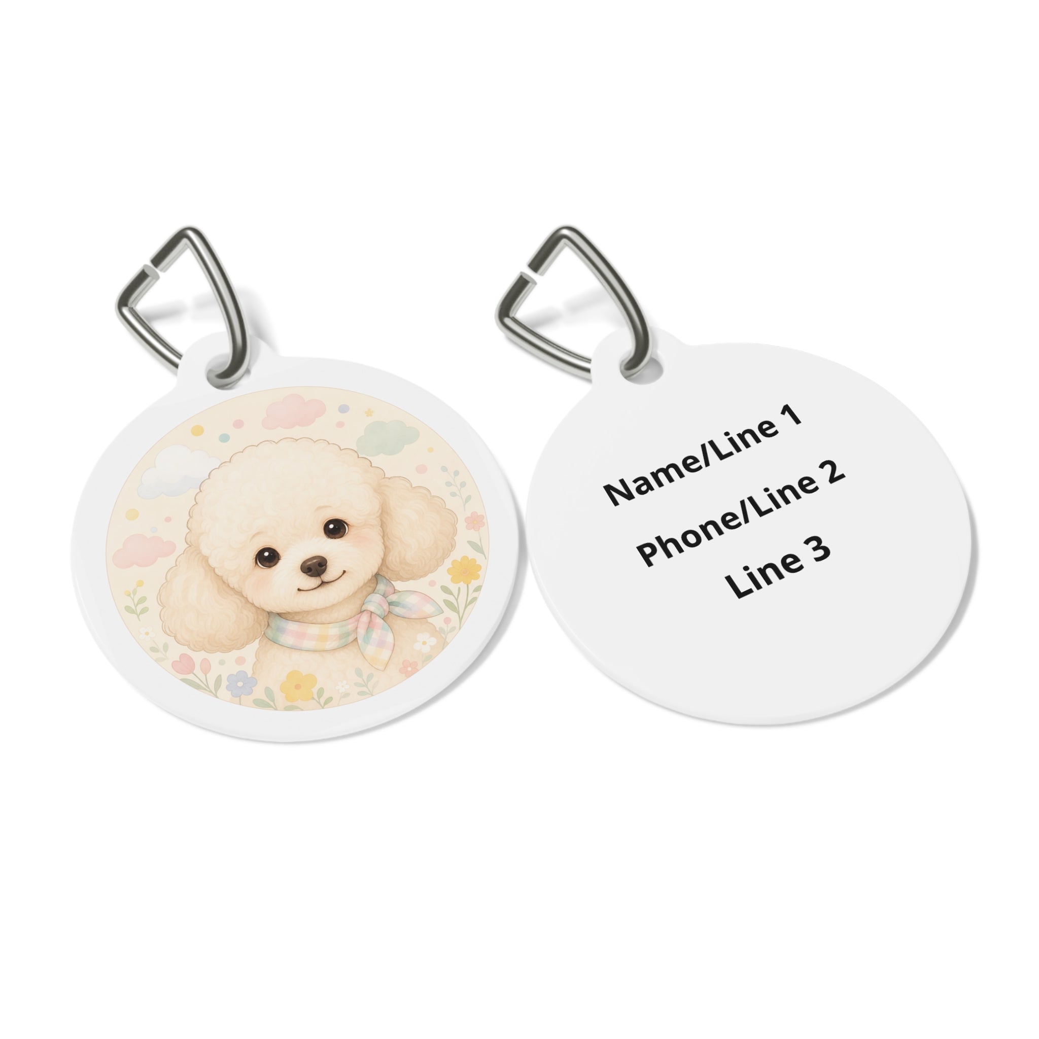 Poodle Pastel Baby Personalized Dog ID Tag
