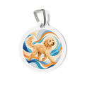 Goldendoodle Retrato de Color Alegre Placa de Identificación Personalizada para Perro
