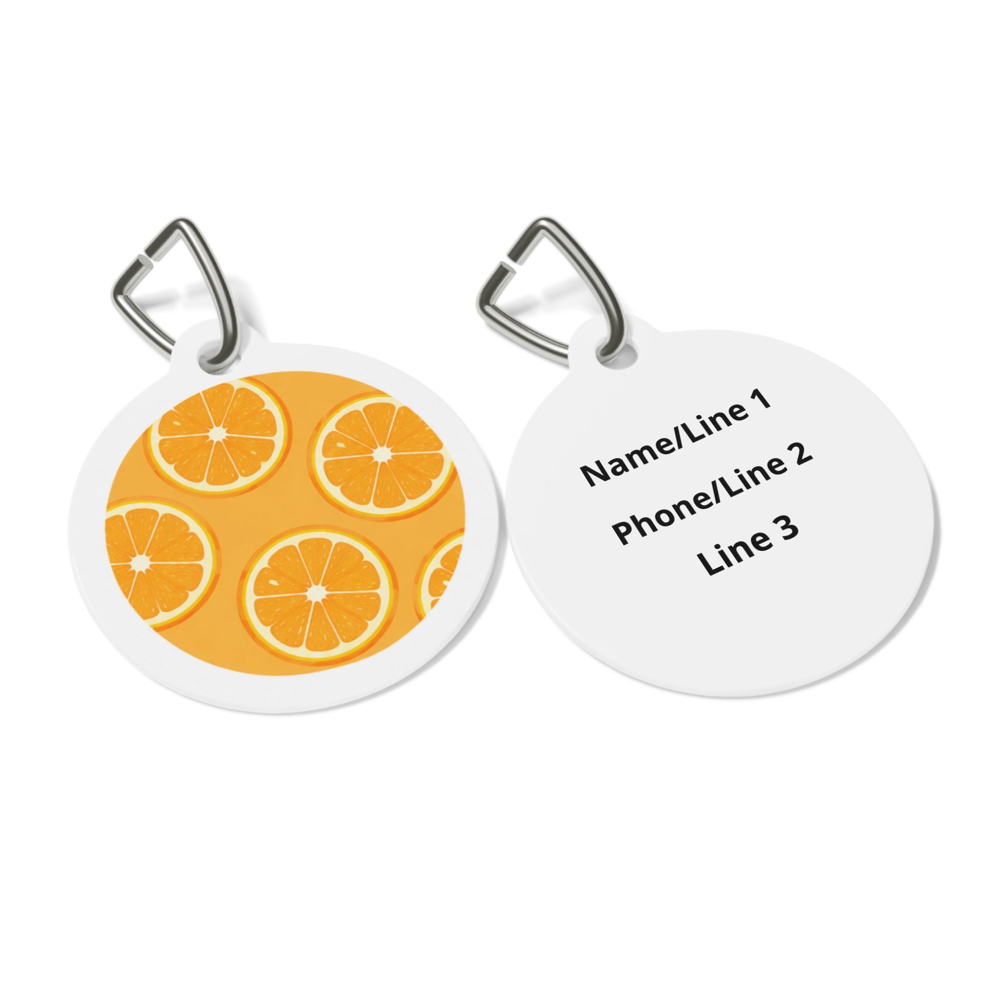 Orange Slice Cheerful Fruit Pattern Personalized Dog ID Tag