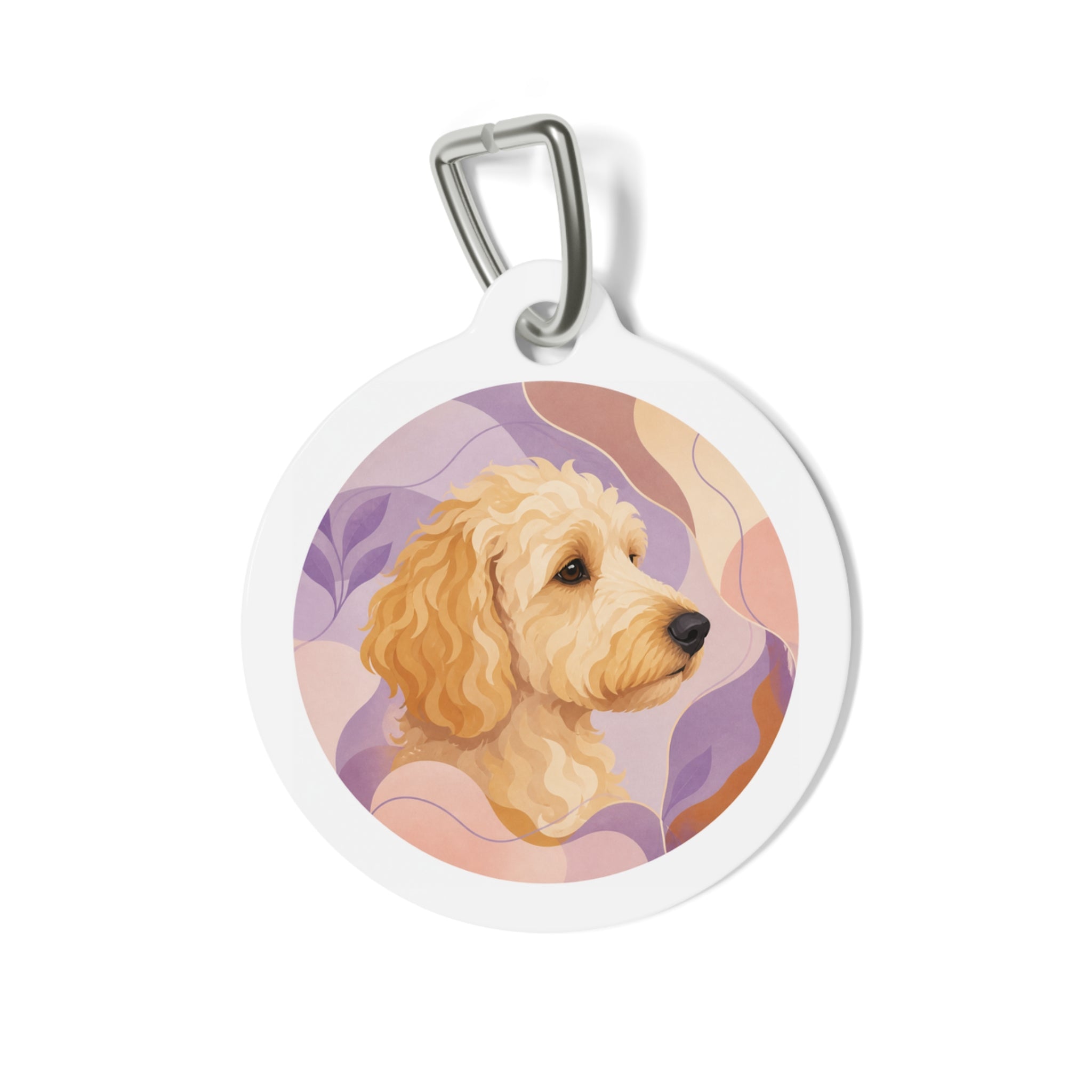 Goldendoodle Soft Pastel Painterly Portrait Personalized Dog ID Tag