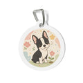 Boston Terrier Pastel Floral Personalized Dog ID Tag