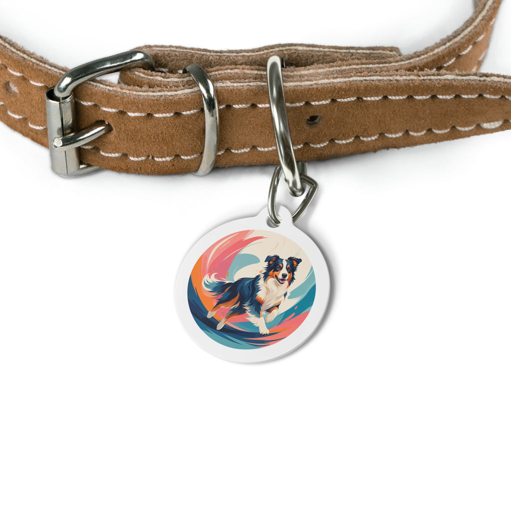 Australian Shepherd Kinetic Color Personalized Dog ID Tag