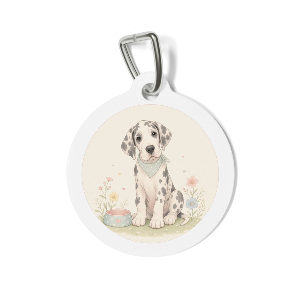 Great Dane Soft Gallery Watercolor Personalized Dog ID Tag
