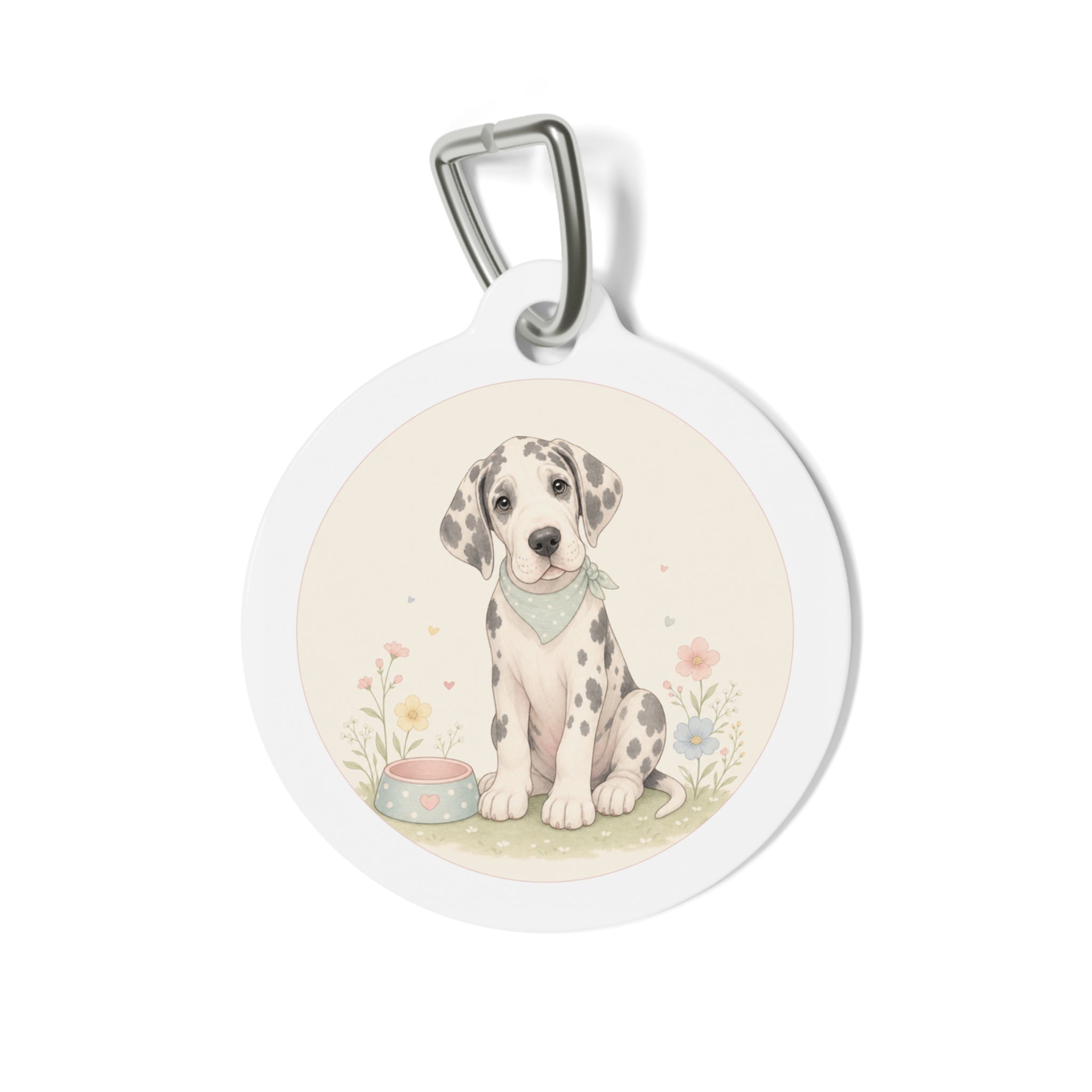 Great Dane Soft Gallery Watercolor Personalized Dog ID Tag