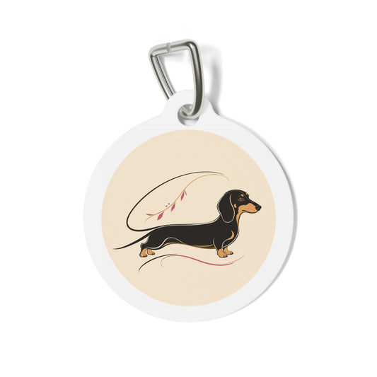 Dachshund Cheerful Playful Portrait Personalized Dog ID Tag