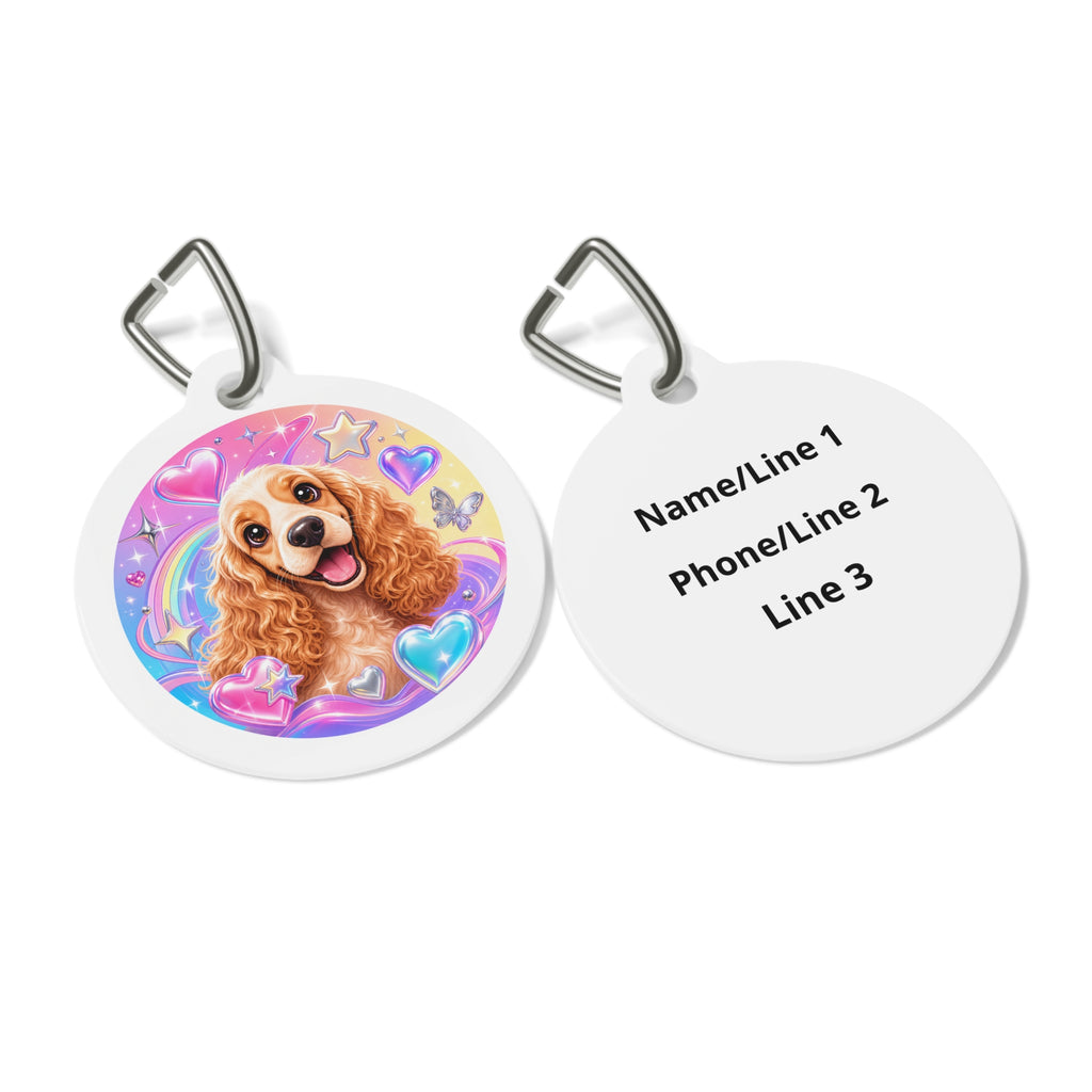 Cocker Spaniel Cosmic Heart Personalized Dog ID Tag