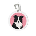 Border Collie Blush Minimalist Personalized Dog ID Tag