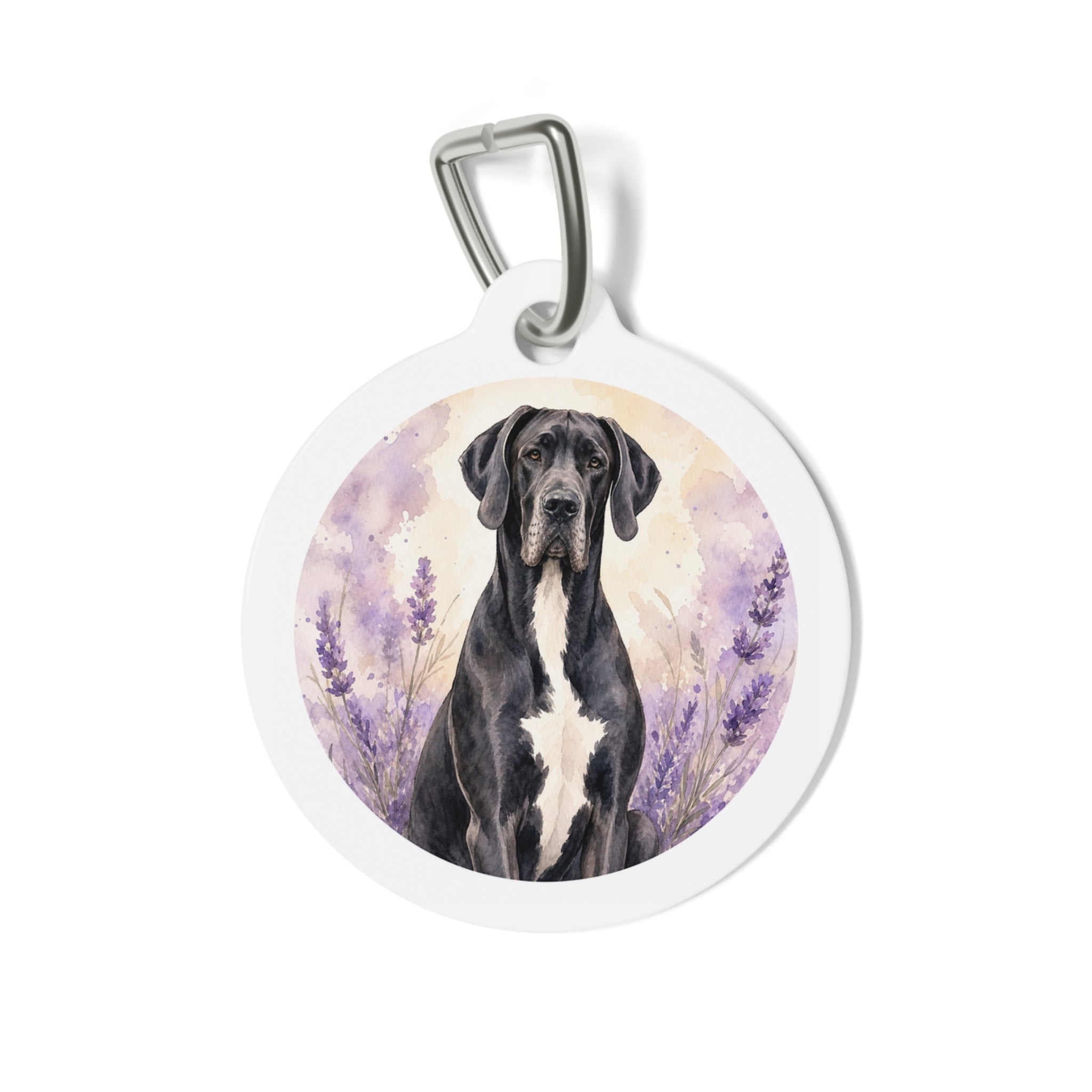 Great Dane Joyful Botanical Art Personalized Dog ID Tag