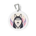 Placa de identificación personalizada para perro Husky Siberiano Blush Aura