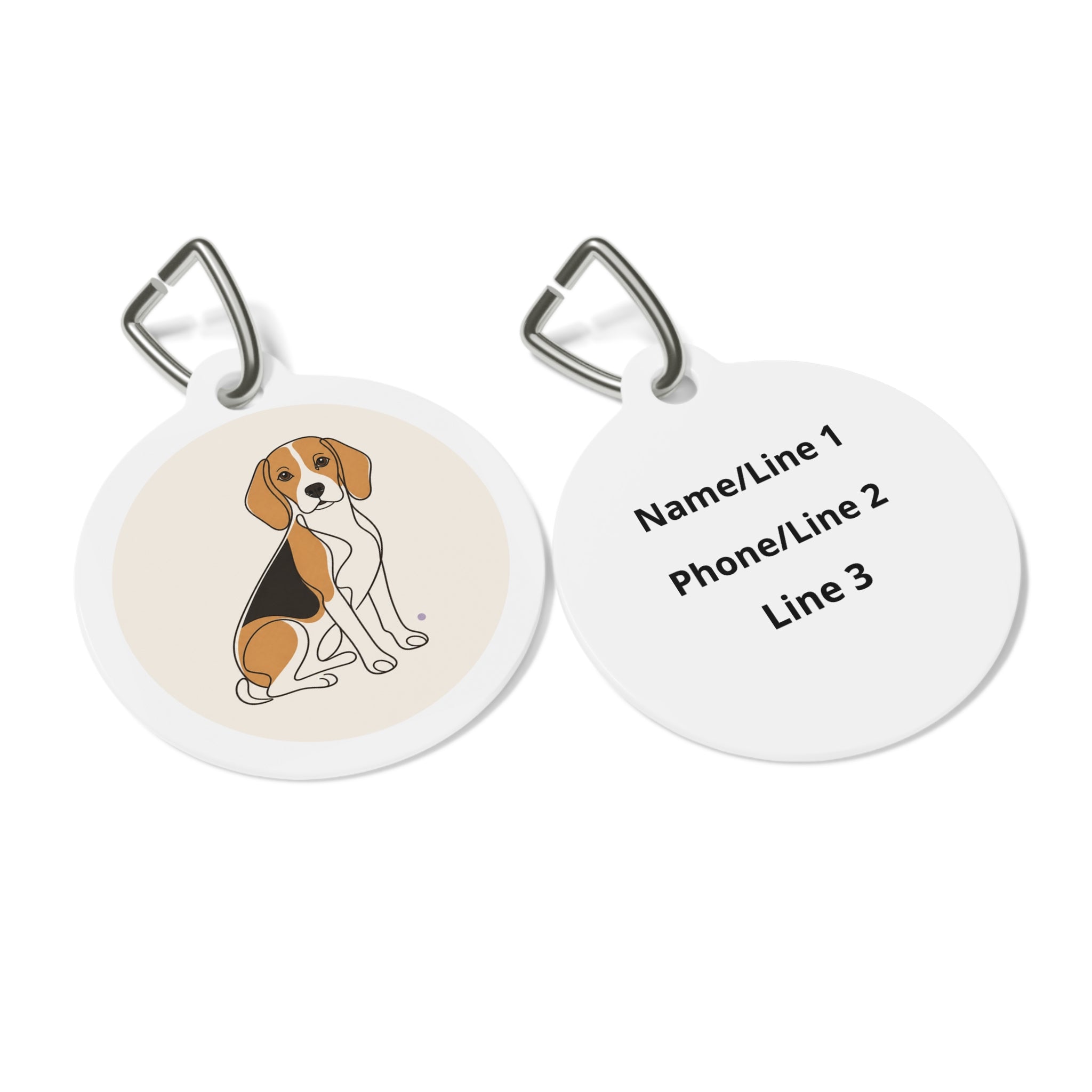 Beagle Minimal Full-Body Personalized Dog ID Tag