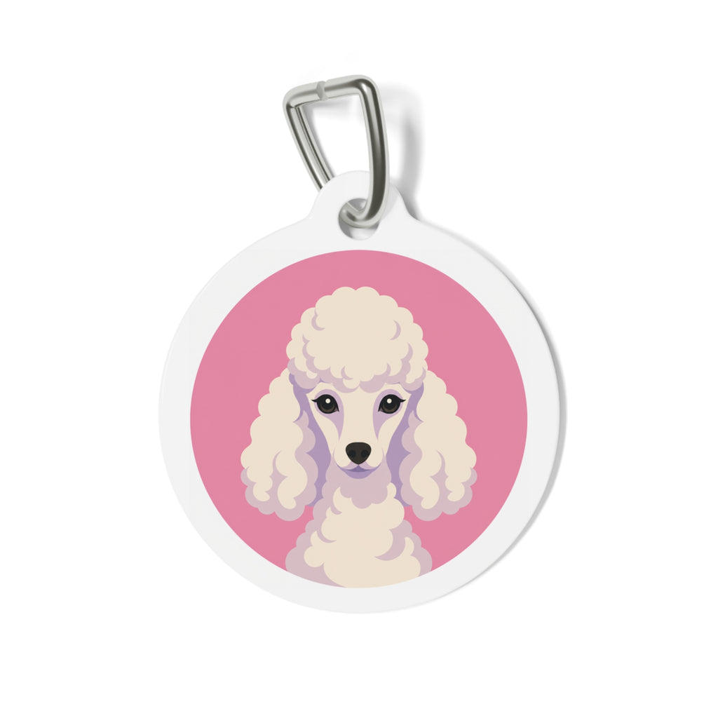 Toy Poodle Candy Pink Cream Personalized Dog ID Tag