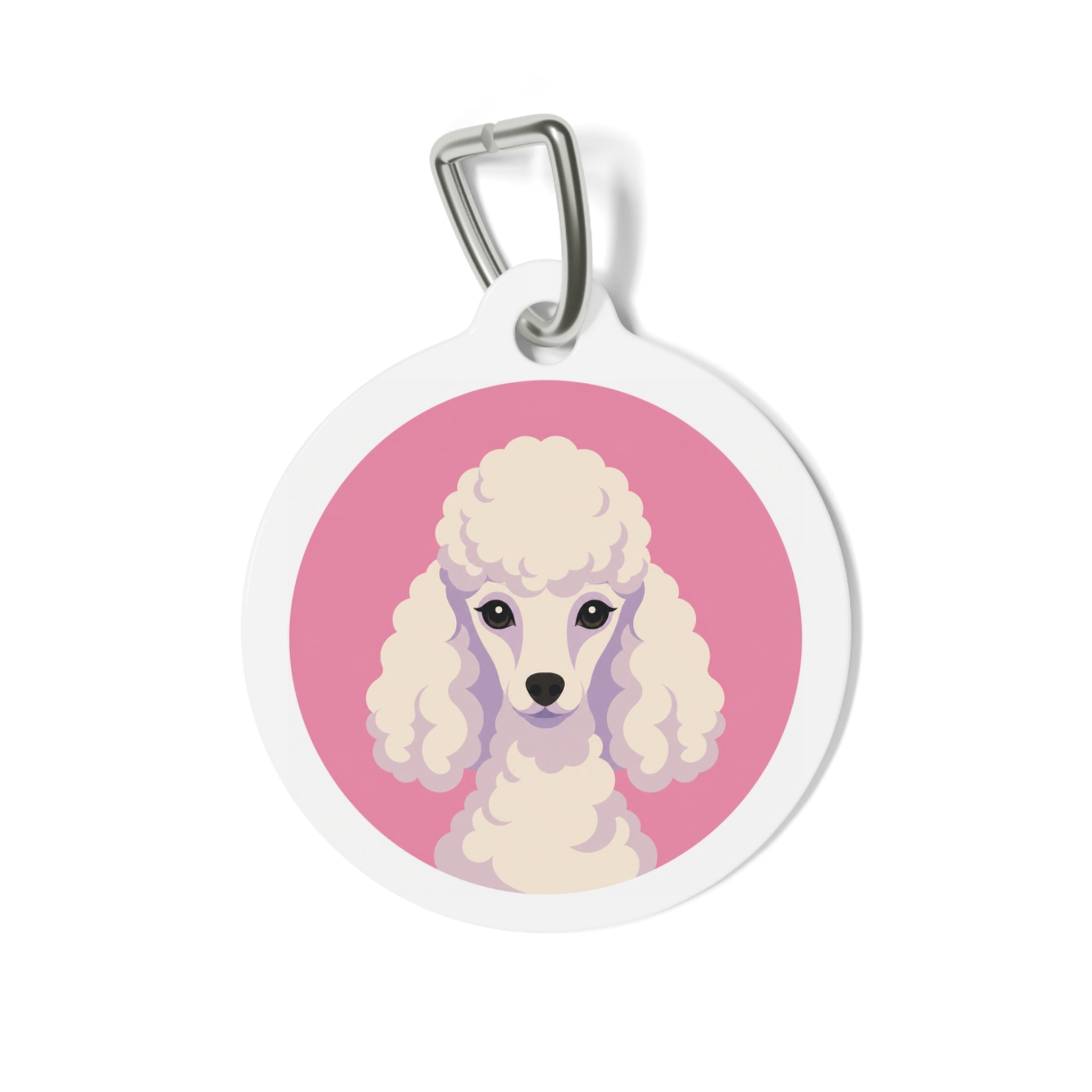 Toy Poodle Candy Pink Cream Personalized Dog ID Tag