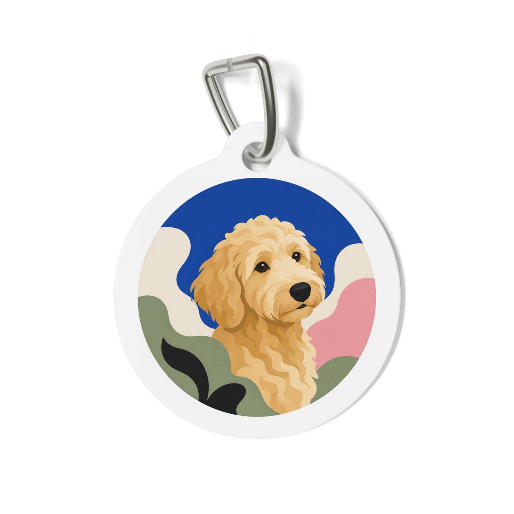 Goldendoodle Vibrant Doodle Art Personalized Dog ID Tag