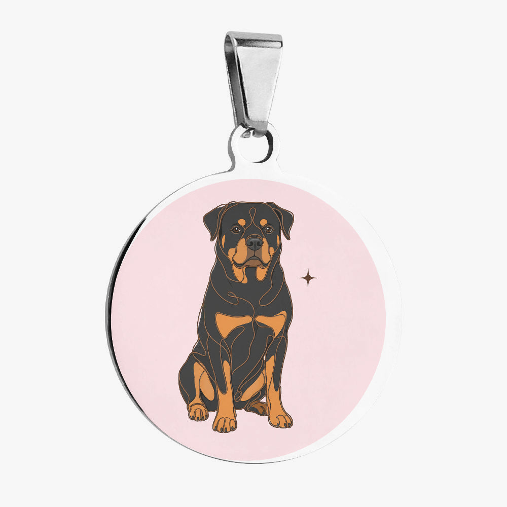 Rottweiler Minimal Blush Full-Body Personalized Dog ID Tag