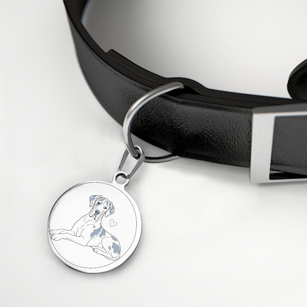 Great Dane Minimal Heart Line Art personalized dog ID tag product detail