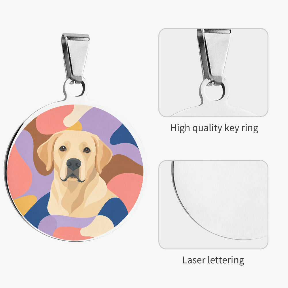Labrador Retriever Groovy Pastel Portrait personalized dog ID tag product detail
