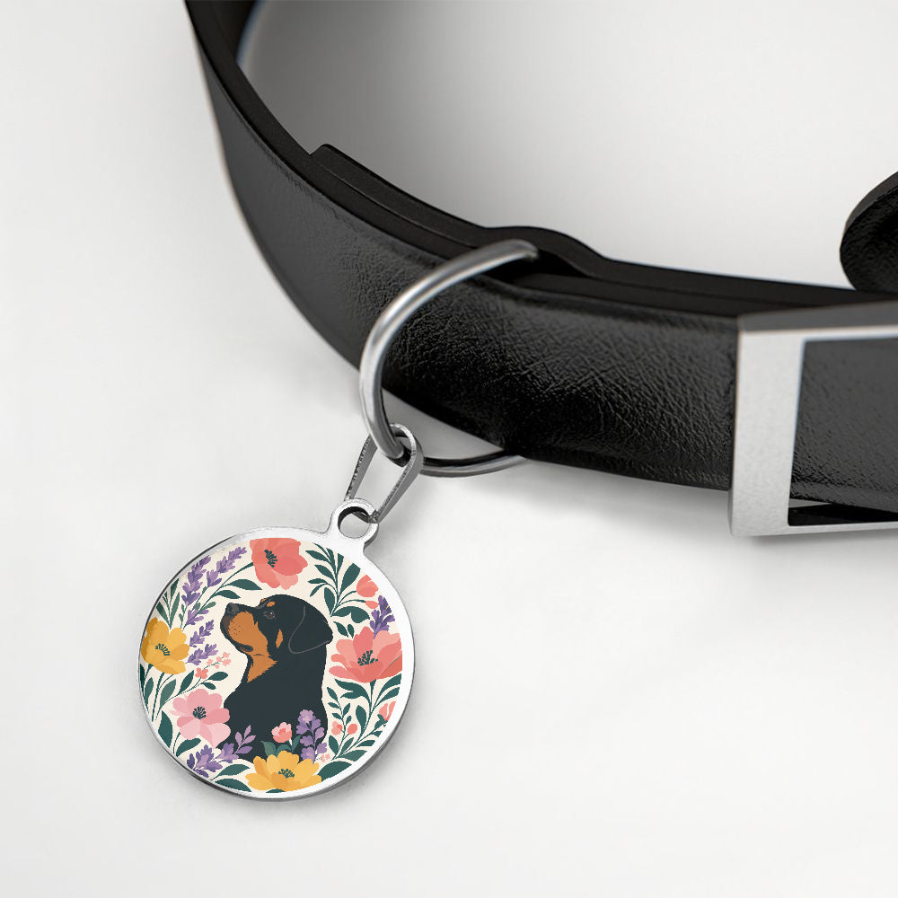 Rottweiler Wildflower Garden Profile personalized dog ID tag product detail