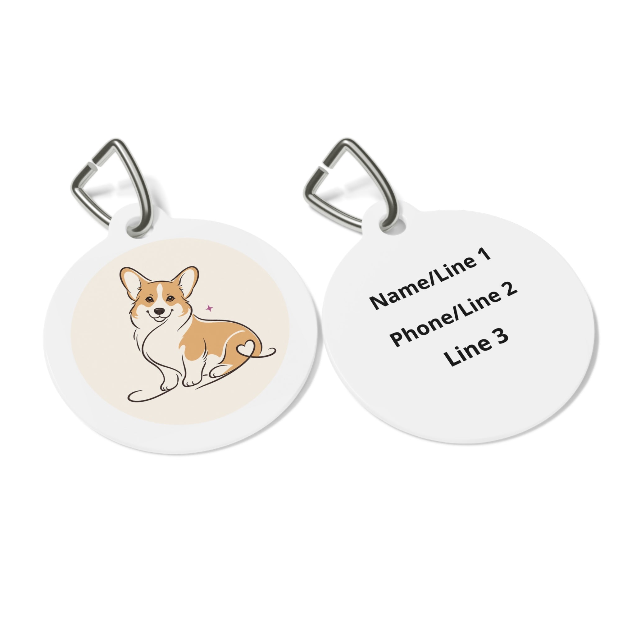 Pembroke Welsh Corgi Artful Portrait Personalized Dog ID Tag