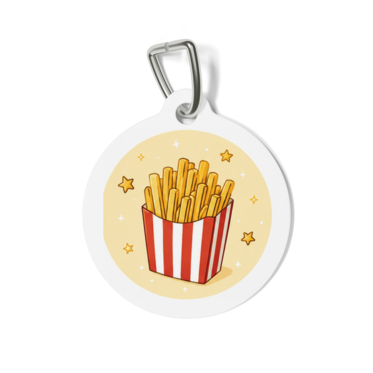 Golden Fries Whimsical Foodie Art Personalized Dog ID Tag