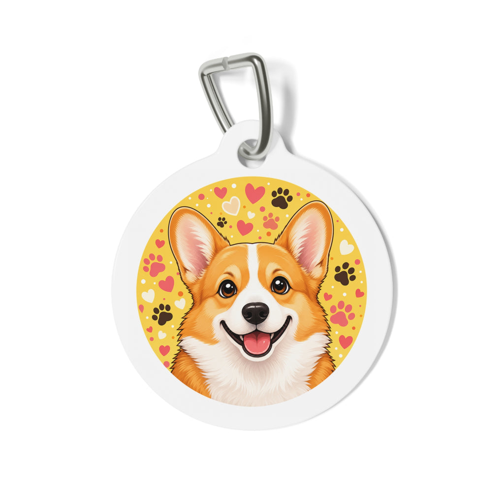 Pembroke Welsh Corgi Joyful Sweet Heart Personalized Dog ID Tag