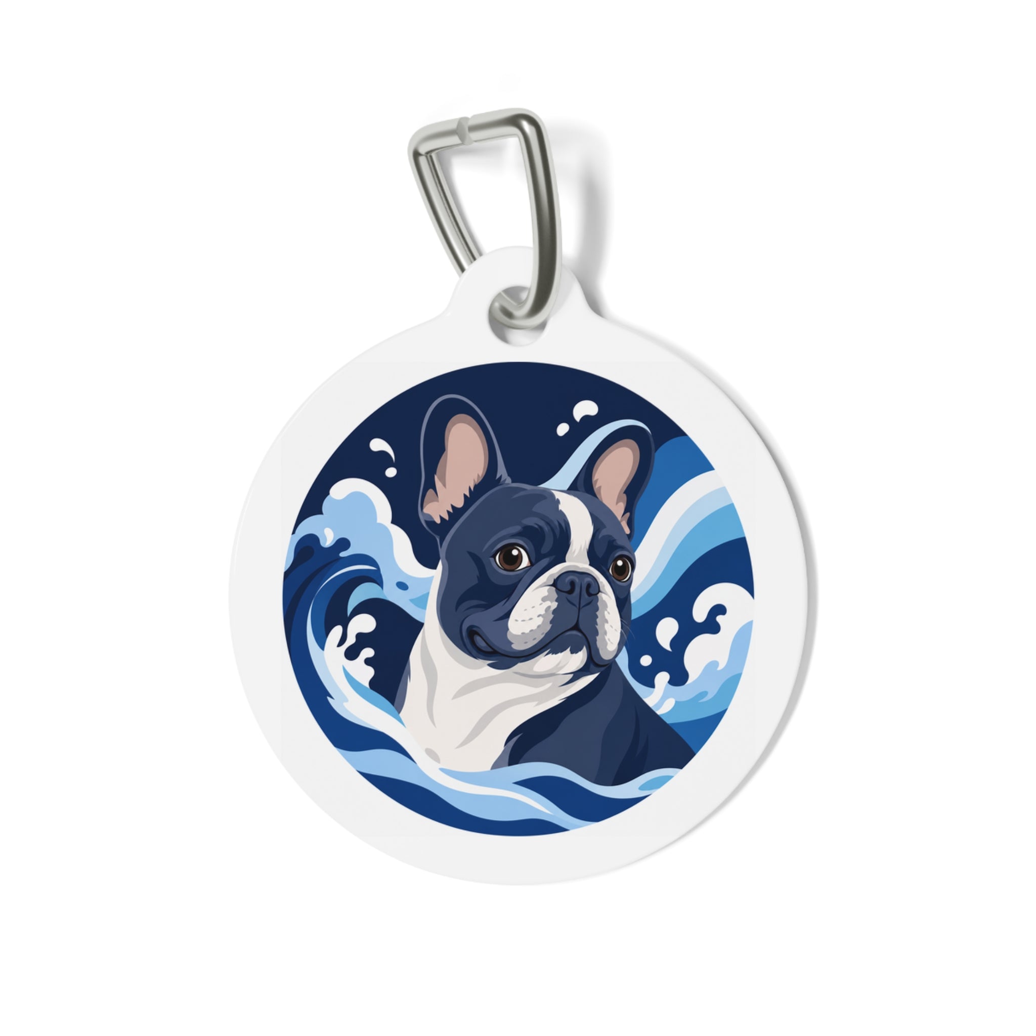 French Bulldog Blue Wave Personalized Dog ID Tag