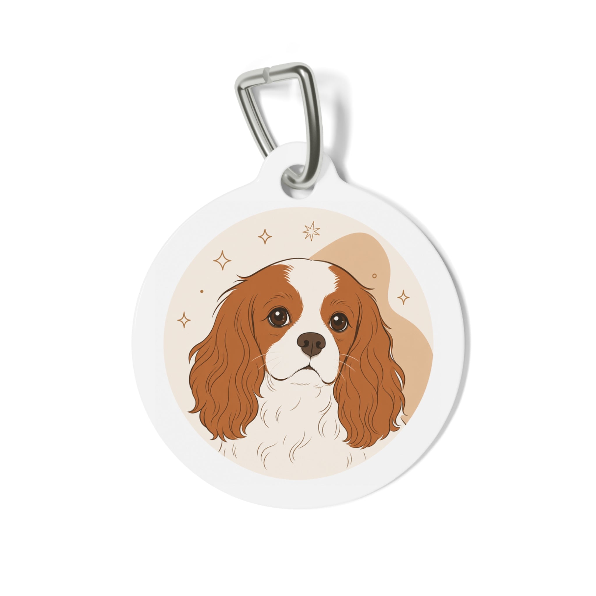 Cavalier King Charles Spaniel Colorful Portrait Personalized Dog ID Tag