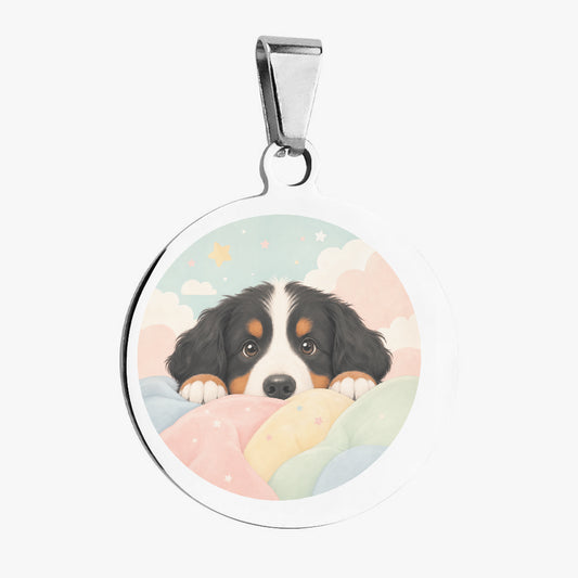 Bernese Mountain Dog Dreamy Cloud Peek Personalized Dog ID Tag