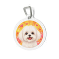 Chapa identificativa personalizada para perro Retrato Corazones Soleados Maltés