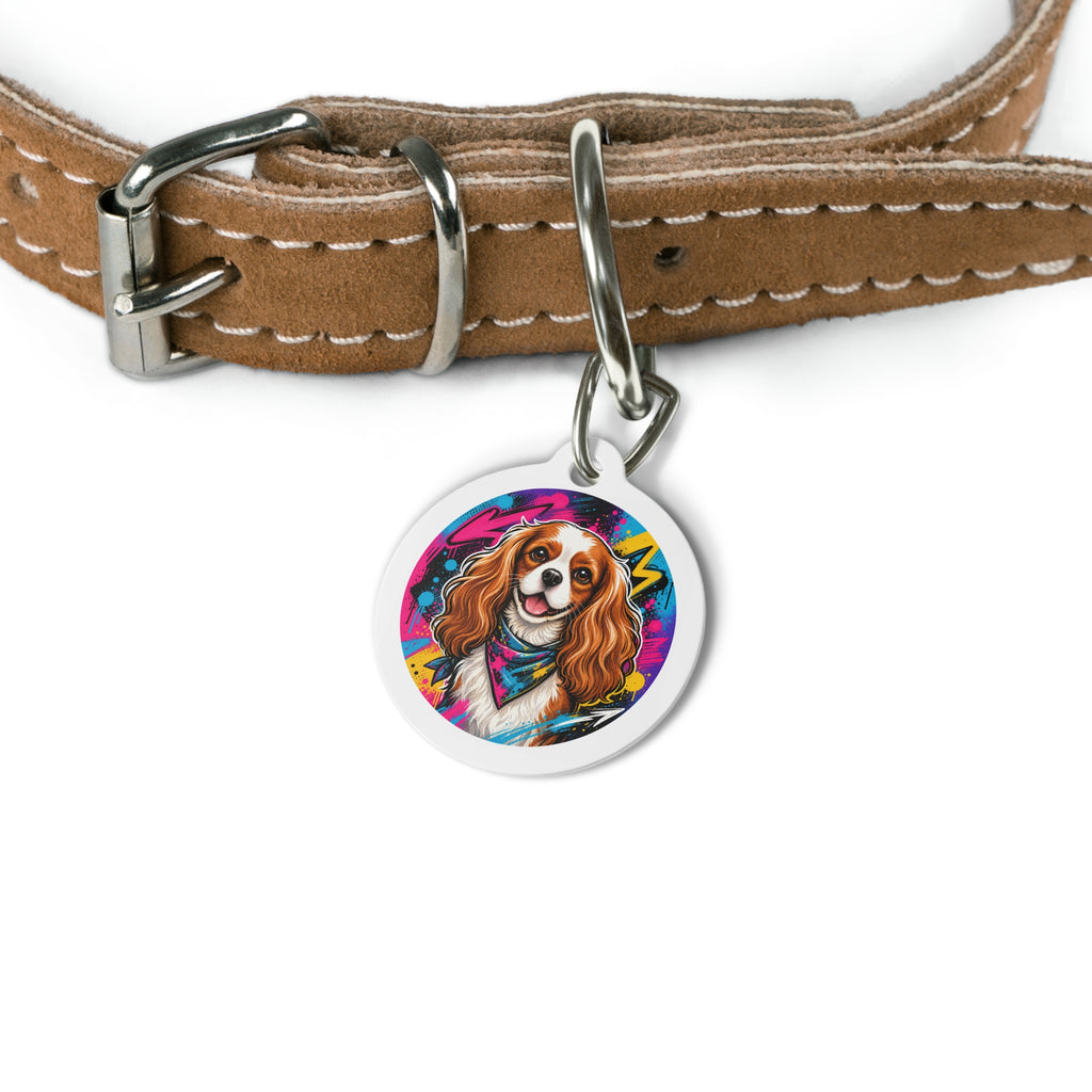 Cavalier King Charles Spaniel Artful Playful Portrait Personalized Dog ID Tag