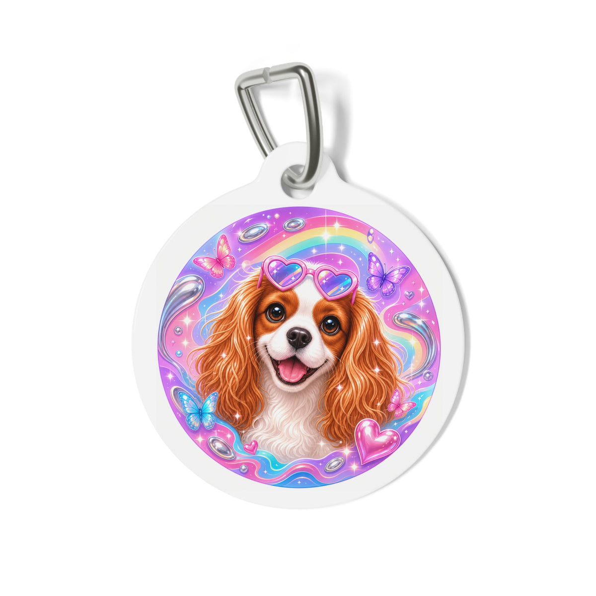 Cavalier King Charles Spaniel Playful Portrait Lighthearted Personalized Dog ID Tag