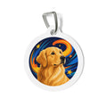 Placa de identificación personalizada para perro Golden Retriever Deseos a la luz de la luna