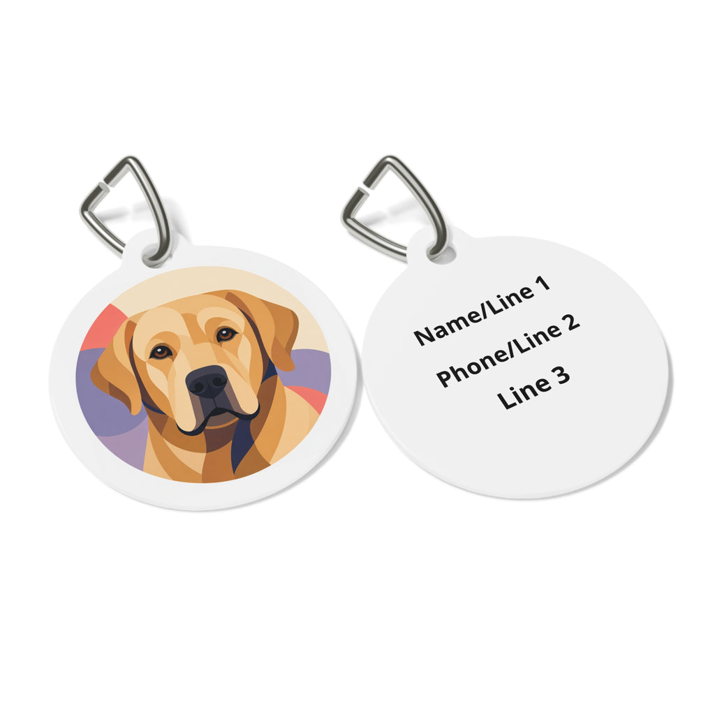 Labrador Retriever Geometric Warmth Personalized Dog ID Tag