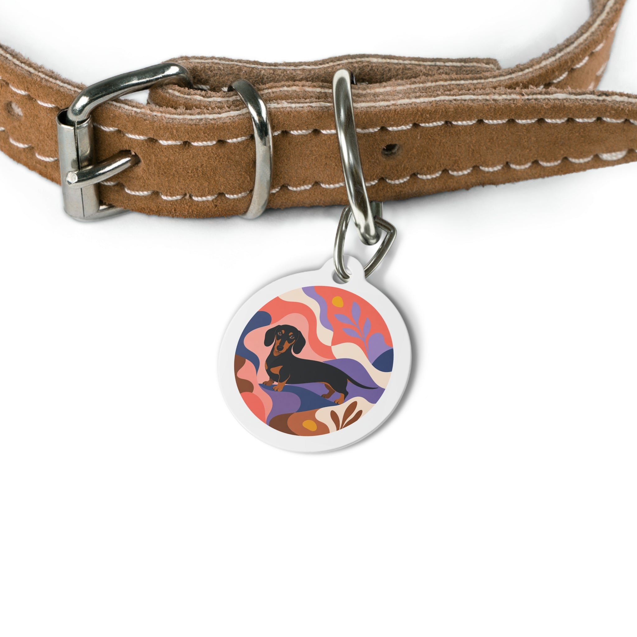 Dachshund Vibrant Color Personalized Dog ID Tag